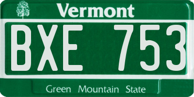 VT license plate BXE753