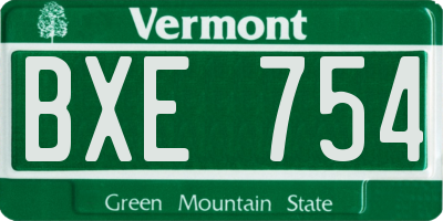 VT license plate BXE754