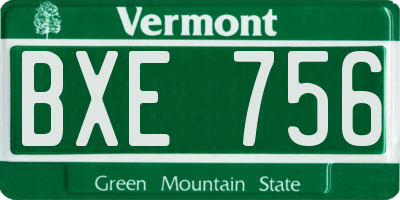 VT license plate BXE756