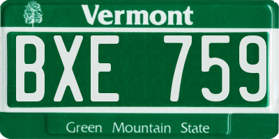 VT license plate BXE759