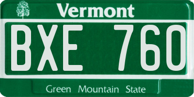 VT license plate BXE760