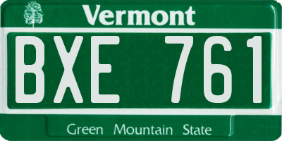 VT license plate BXE761