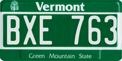 VT license plate BXE763