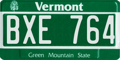 VT license plate BXE764