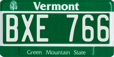 VT license plate BXE766