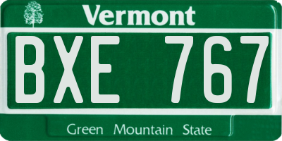 VT license plate BXE767
