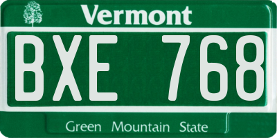 VT license plate BXE768