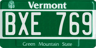 VT license plate BXE769