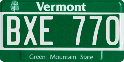 VT license plate BXE770