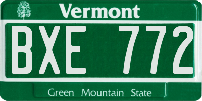 VT license plate BXE772