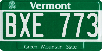 VT license plate BXE773
