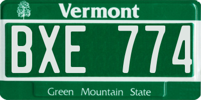 VT license plate BXE774