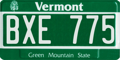 VT license plate BXE775