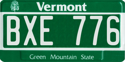 VT license plate BXE776