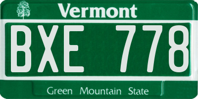 VT license plate BXE778