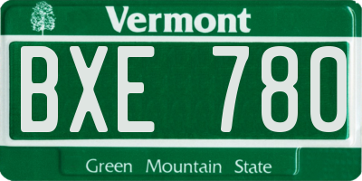VT license plate BXE780