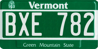 VT license plate BXE782