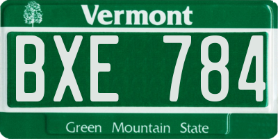 VT license plate BXE784
