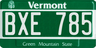 VT license plate BXE785