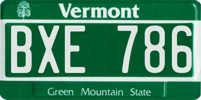 VT license plate BXE786