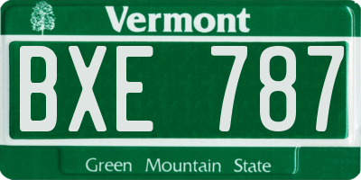VT license plate BXE787