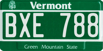 VT license plate BXE788