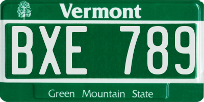 VT license plate BXE789