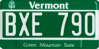 VT license plate BXE790