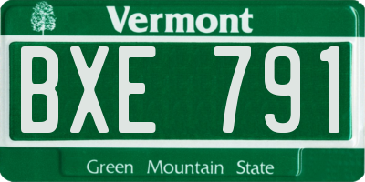 VT license plate BXE791