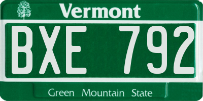 VT license plate BXE792