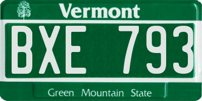 VT license plate BXE793