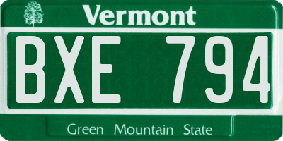 VT license plate BXE794