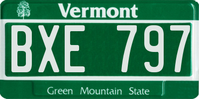 VT license plate BXE797