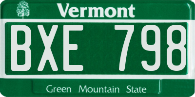 VT license plate BXE798