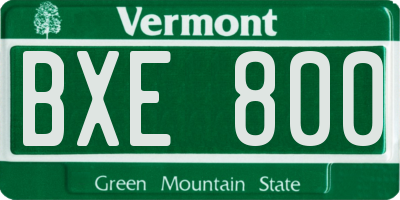 VT license plate BXE800