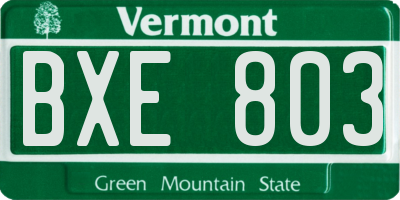 VT license plate BXE803