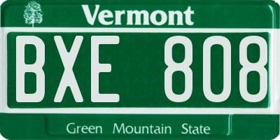 VT license plate BXE808