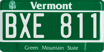 VT license plate BXE811