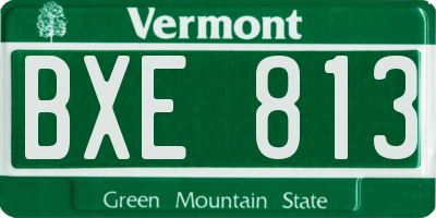 VT license plate BXE813