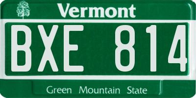 VT license plate BXE814