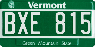 VT license plate BXE815