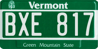 VT license plate BXE817