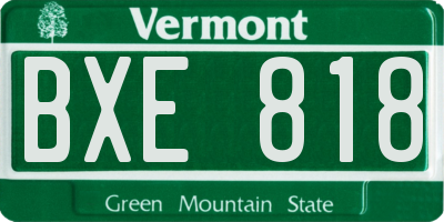 VT license plate BXE818