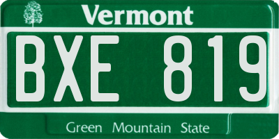VT license plate BXE819