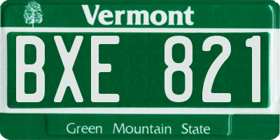VT license plate BXE821