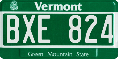 VT license plate BXE824