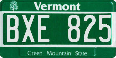 VT license plate BXE825