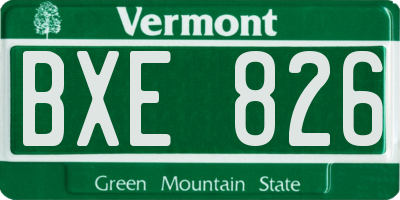VT license plate BXE826