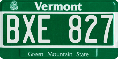 VT license plate BXE827