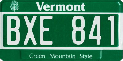 VT license plate BXE841